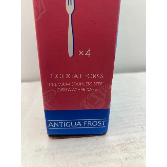 Everyday Towle Antigua Frost Cocktail Forks 4 Piece Stainless Steel Coastal Set - Picture 5 of 9